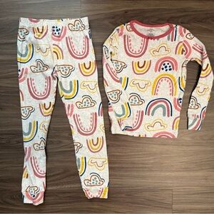 Carter's Girls 100% Cotton Colorful Rainbow Pajama Set size 7